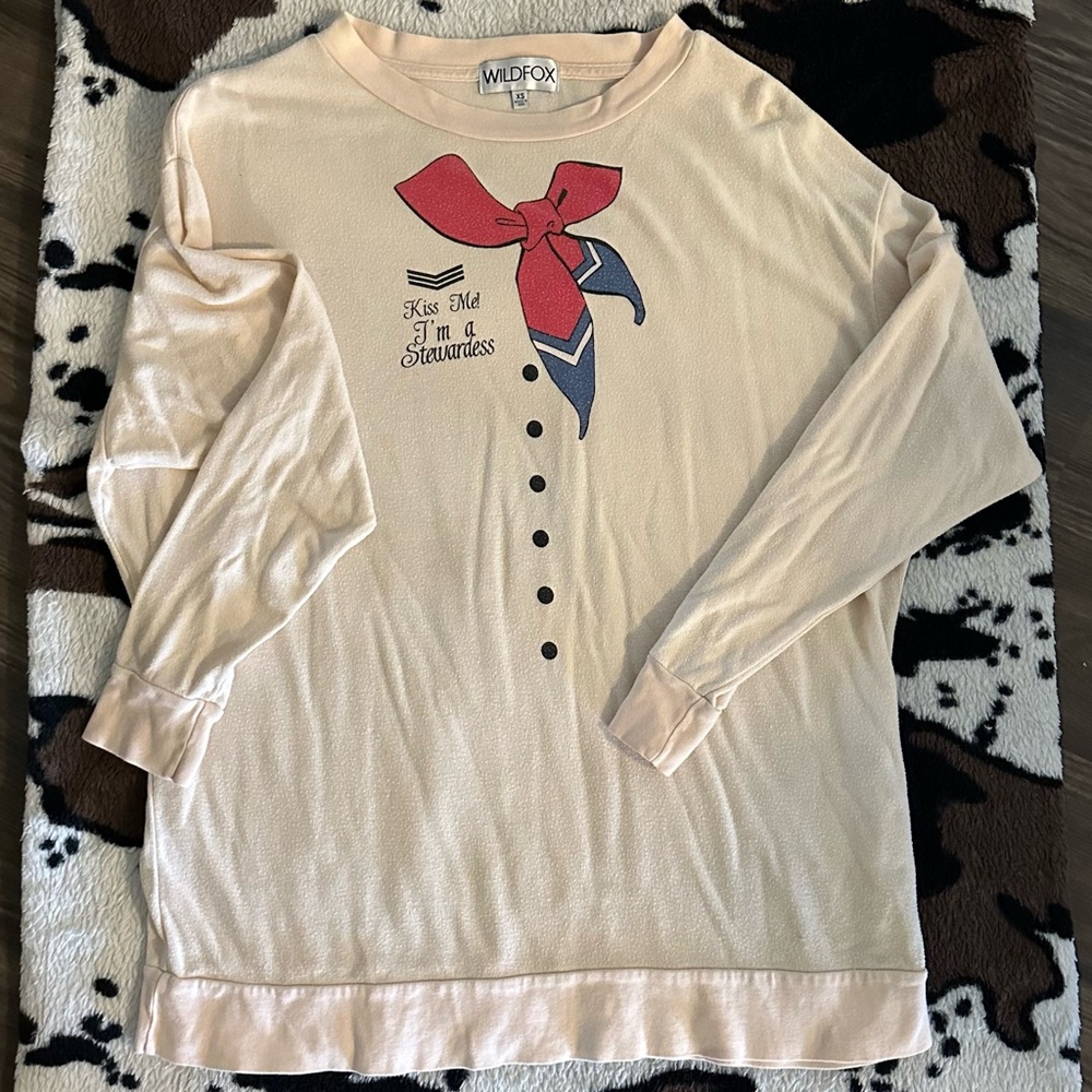 Wildfox Sweatshirt Dress “Kiss me I’m a Stewardess” XS